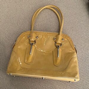 Stuart Weitzman Yellow Leather Handle Bag Purse